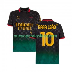 Camiseta de Fútbol AC Milan RAFA LEAO 10 Hombre Cuarto 2024-2025 Manga Corta