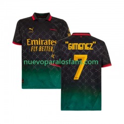 Camiseta de Fútbol AC Milan Santiago Gimenez 7 Hombre Cuarto 2024-2025 Manga Corta