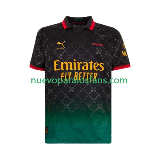 Camiseta de Fútbol AC Milan Santiago Gimenez 7 Hombre Cuarto 2024-2025 Manga Corta