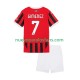 Camiseta de Fútbol AC Milan Santiago Gimenez 7 Niño Casa 2024-2025 Manga Corta