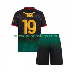 Camiseta de Fútbol AC Milan THEO 19 Niño Cuarto 2024-2025 Manga Corta