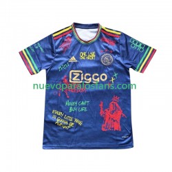 Camiseta de Fútbol AFC Ajax Bob Marley Special Blue Hombre Casa 2025 Manga Corta