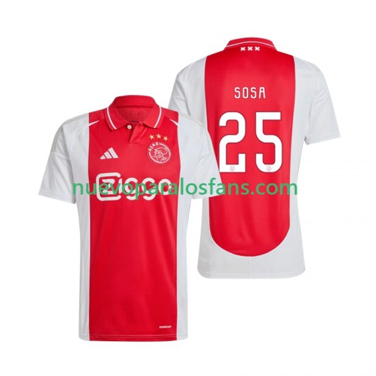Camiseta de Fútbol AFC Ajax Wout Weghorst 25 Hombre Casa 2024-2025 Manga Corta