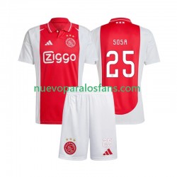 Camiseta de Fútbol AFC Ajax Wout Weghorst 25 Niño Casa 2024-2025 Manga Corta