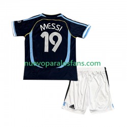 Camiseta de Fútbol Argentina Lionel Messi 19 Retro Niño Exterior 2006 Manga Corta