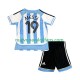 Camiseta de Fútbol Argentina Lionel Messi 19 Retro Niño Casa 2006 Manga Corta