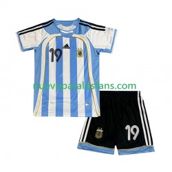 Camiseta de Fútbol Argentina Lionel Messi 19 Retro Niño Casa 2006 Manga Corta