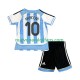 Camiseta de Fútbol Argentina Maradona 10 Retro Niño Casa 2006 Manga Corta