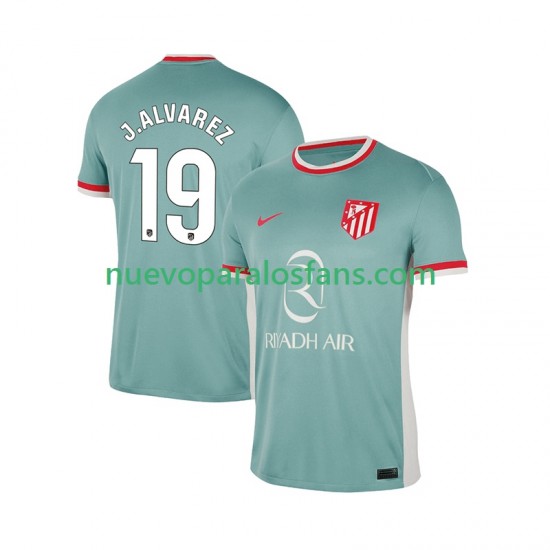 Camiseta de Fútbol Atlético Madrid Julian Alvarez 19 Hombre Exterior 2024-2025 Manga Corta