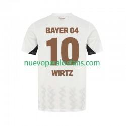 Camiseta de Fútbol Bayer 04 Leverkusen Florian Wirtz 10 Hombre Exterior 2024-2025 Manga Corta