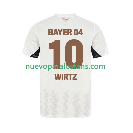 Camiseta de Fútbol Bayer 04 Leverkusen Florian Wirtz 10 Hombre Exterior 2024-2025 Manga Corta