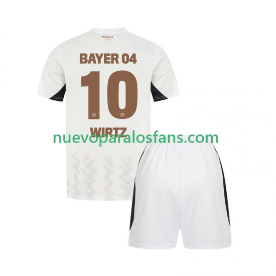 Camiseta de Fútbol Bayer 04 Leverkusen Florian Wirtz 10 Niño Exterior 2024-2025 Manga Corta