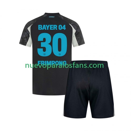 Camiseta de Fútbol Bayer 04 Leverkusen Frimpong 30 Niño Tercera 2024-2025 Manga Corta