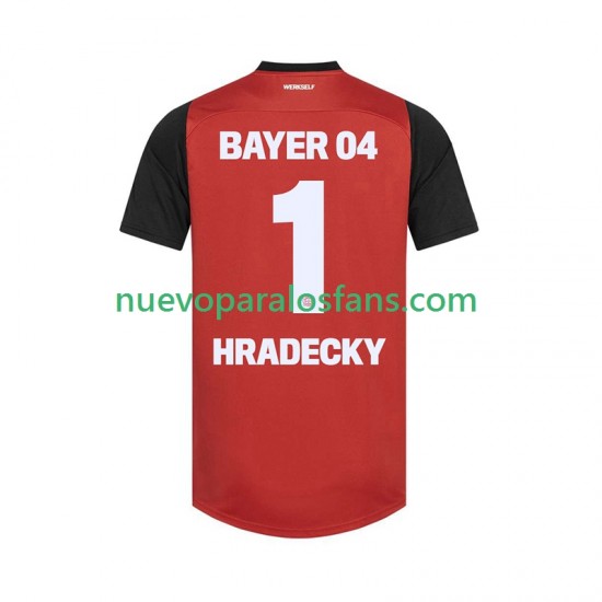 Camiseta de Fútbol Bayer 04 Leverkusen HRADECKY 1 Hombre Casa 2024-2025 Manga Corta