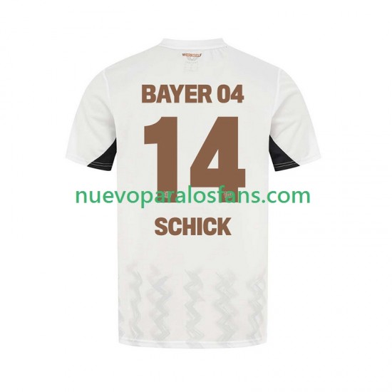 Camiseta de Fútbol Bayer 04 Leverkusen Patrik Schick 14 Hombre Exterior 2024-2025 Manga Corta