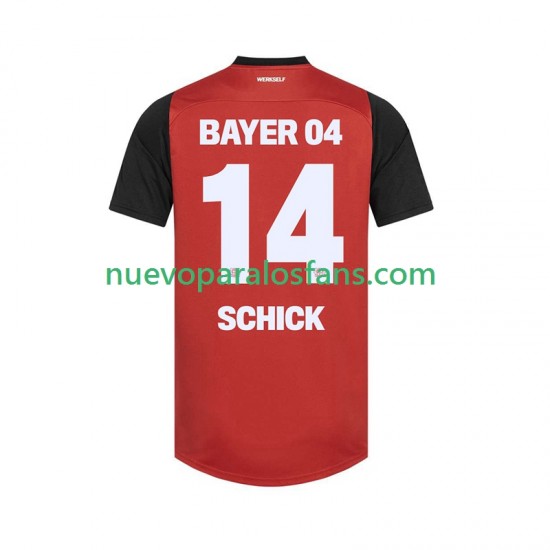 Camiseta de Fútbol Bayer 04 Leverkusen Patrik Schick 14 Hombre Casa 2024-2025 Manga Corta