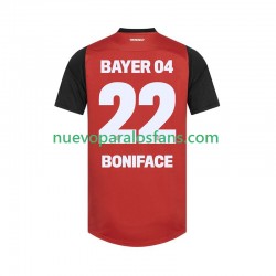 Camiseta de Fútbol Bayer 04 Leverkusen Victor Boniface 22 Hombre Casa 2024-2025 Manga Corta