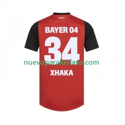Camiseta de Fútbol Bayer 04 Leverkusen XHAKA 34 Hombre Casa 2024-2025 Manga Corta