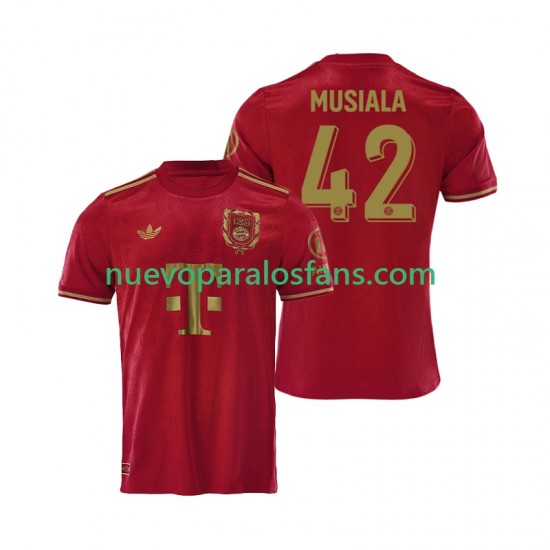 Camiseta de Fútbol Bayern de Múnich Jamal Musiala 42 125th Anniversary Red Hombre Casa 2024-2025 Manga Corta