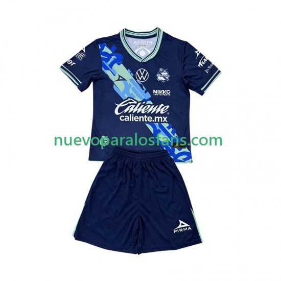 Camiseta de Fútbol Club Puebla Niño Exterior 2024-2025 Manga Corta