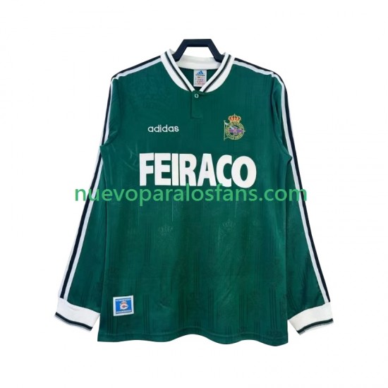 Camiseta de Fútbol Deportivo de La Coruna Retro Hombre Exterior 1999 Manga Larga