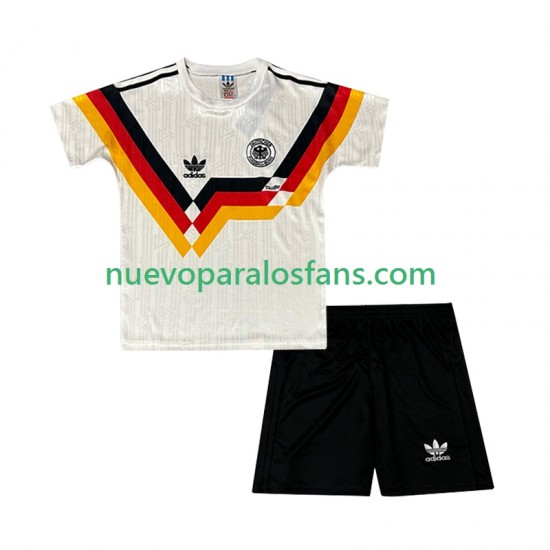 Camiseta de Fútbol Alemania 1990 Retro Niño Casa Manga Corta