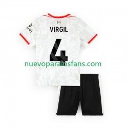 Camiseta de Fútbol Liverpool VIRGIL 4 Niño Tercera 2024-2025 Manga Corta