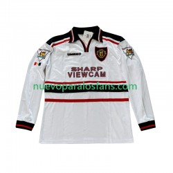 Camiseta de Fútbol Manchester United Beckham 7 Retro Hombre Exterior 1998 1999 Manga Larga