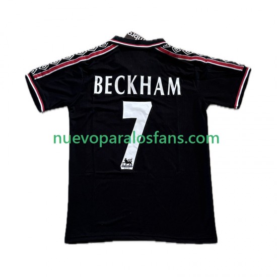 Camiseta de Fútbol Manchester United Beckham 7 Retro Hombre Tercera 1998 1999 Manga Corta