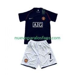 Camiseta de Fútbol Manchester United Cristiano Ronaldo 7 2007 Retro Niño Exterior 2008 Manga Corta