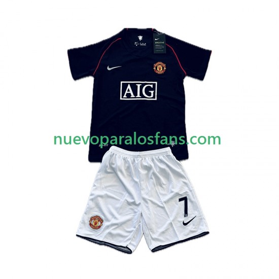 Camiseta de Fútbol Manchester United Cristiano Ronaldo 7 2007 Retro Niño Exterior 2008 Manga Corta