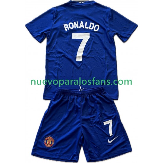 Camiseta de Fútbol Manchester United Cristiano Ronaldo 7 2009 Retro Niño Tercera 2008 Manga Corta