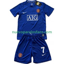Camiseta de Fútbol Manchester United Cristiano Ronaldo 7 2009 Retro Niño Tercera 2008 Manga Corta