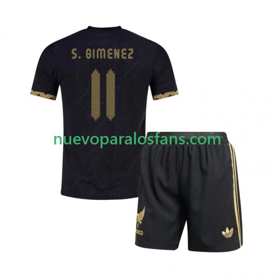 Camiseta de Fútbol México Santiago Gimenez 11 Gold Cup Niño Casa 2025 Manga Corta