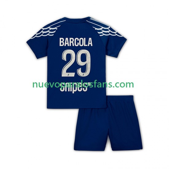 Camiseta de Fútbol Paris Saint-Germain Bradley Barcola 29 Niño Cuarto 2024-2025 Manga Corta