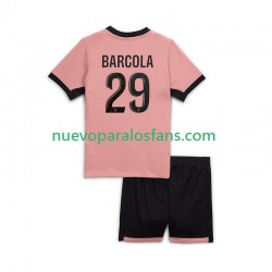 Camiseta de Fútbol Paris Saint-Germain Bradley Barcola 29 Niño Tercera 2024-2025 Manga Corta