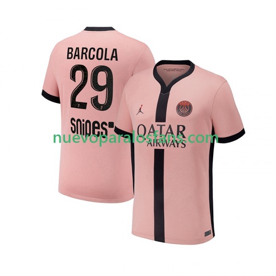 Camiseta de Fútbol Paris Saint-Germain Bradley Barcola 29 Hombre Tercera 2024-2025 Manga Corta