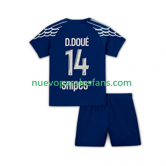 Camiseta de Fútbol Paris Saint-Germain Desire Doue 14 Niño Cuarto 2024-2025 Manga Corta