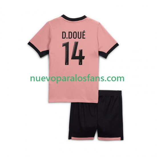 Camiseta de Fútbol Paris Saint-Germain Desire Doue 14 Niño Tercera 2024-2025 Manga Corta