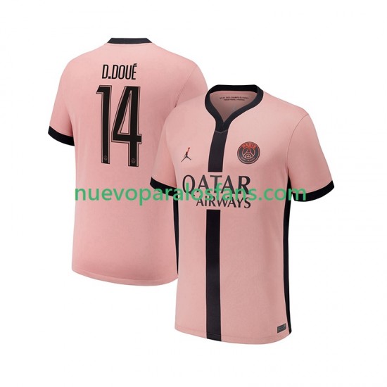 Camiseta de Fútbol Paris Saint-Germain Desire Doue 14 Hombre Tercera 2024-2025 Manga Corta