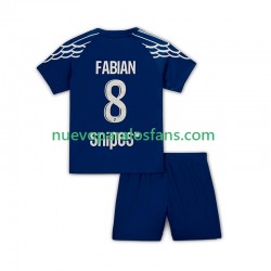 Camiseta de Fútbol Paris Saint-Germain Fabian 8 Niño Cuarto 2024-2025 Manga Corta