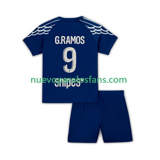 Camiseta de Fútbol Paris Saint-Germain Goncalo Ramos 9 Niño Cuarto 2024-2025 Manga Corta