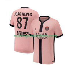 Camiseta de Fútbol Paris Saint-Germain Joao Neves 87 Hombre Tercera 2024-2025 Manga Corta