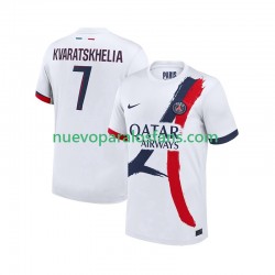 Camiseta de Fútbol Paris Saint-Germain Khvicha Kvaratskhelia 7 Hombre Exterior 2024-2025 Manga Corta