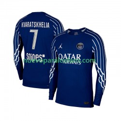 Camiseta de Fútbol Paris Saint-Germain Khvicha Kvaratskhelia 7 Hombre Cuarto 2024-2025 Manga Larga