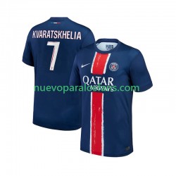 Camiseta de Fútbol Paris Saint-Germain Khvicha Kvaratskhelia 7 Hombre Casa 2024-2025 Manga Corta