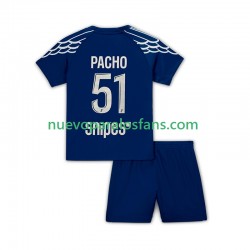Camiseta de Fútbol Paris Saint-Germain Pacho 51 Niño Cuarto 2024-2025 Manga Corta