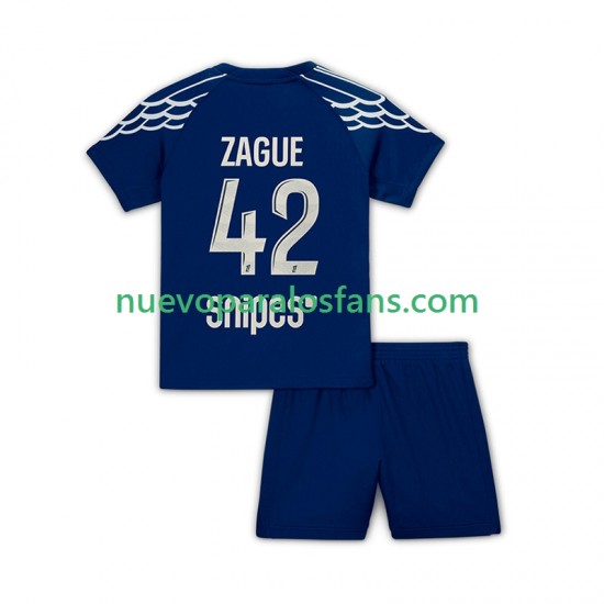 Camiseta de Fútbol Paris Saint-Germain Zague 42 Niño Cuarto 2024-2025 Manga Corta