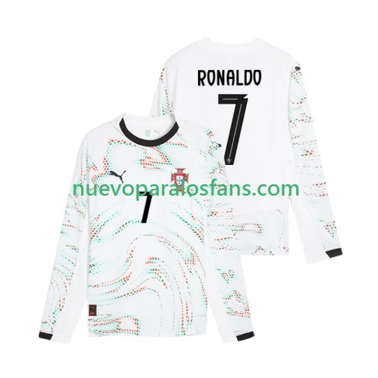 Camiseta de Fútbol Portugal Cristiano Ronaldo 7 Hombre Exterior 2025 Manga Larga