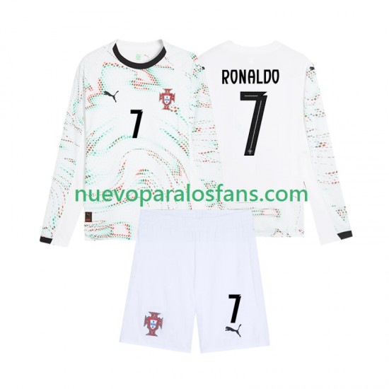 Camiseta de Fútbol Portugal Cristiano Ronaldo 7 Niño Exterior 2025 Manga Larga